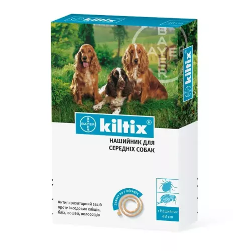 Нашийник для собак Bayer «Kiltix» (Кілтікс) 48см (від зовнішніх паразитів) (4007221035091)