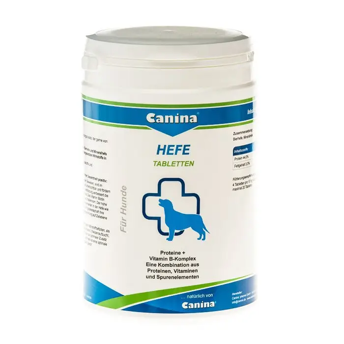 Дріжджові таблетки з ензимами та ферментами для собак Canina «Hefe» 1000 таблеток, 800 г (для травлення) (130016)