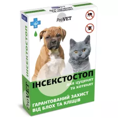ProVET Инсектостоп 0,5 мл Капли на холку для котов и собак до 3 кг от внешних паразитов 6 пипеток