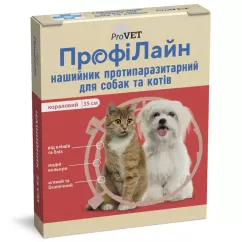 ProVET ПрофиЛайн ошейник для собак и котов от внешних паразитов красный 35см