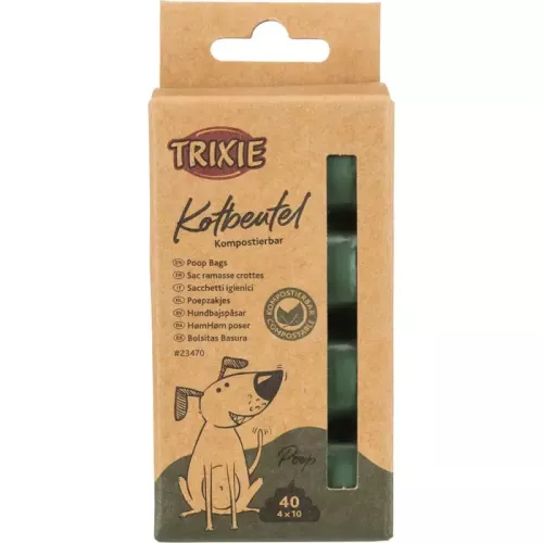 Біорозкладні пакети Trixie для прибирання за собаками, набір 4 рулони по 10 пакетів (поліетилен) (23470)