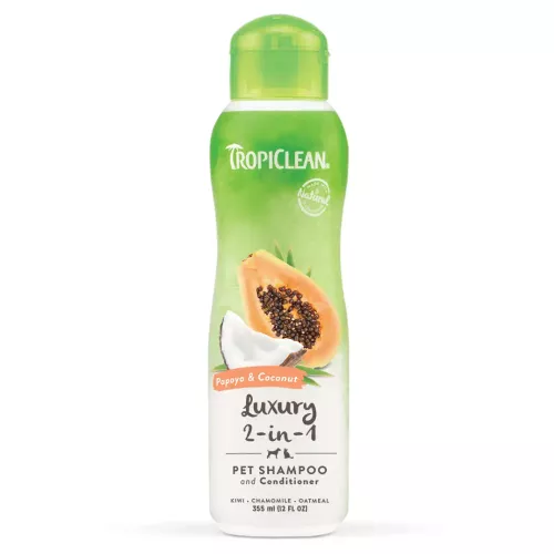 Шампунь-кондиціонер для котів та собак TropiClean «Papaya & Coconut» 355мл (202504) - фото №2 Шампунь-кондиціонер для котів та собак TropiClean «Papaya & Coconut» 355мл (202504) - фото №2