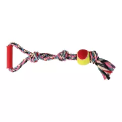 Игрушка для собак Trixie Канат плетеный с ручкой и мячом 50 см, d=6 см (текстиль, цвета в ассортименте) (3280)