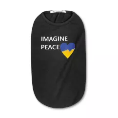 Борцівка для собак Pet Fashion «IMAGINE PEACE» M (чорна) (4823082428205)