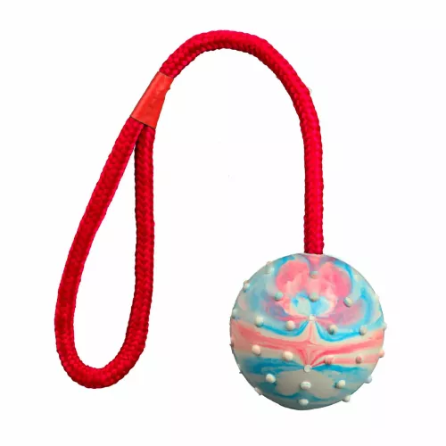 Іграшка для собак Trixie М'яч на мотузці з ручкою 30 см, d=7 см (гума, кольори в асортименті) (3308) - фото №2