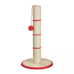 Когтеточка-столбик Trixie с игрушкой на веревке (бирюзовая, красная, черная, синяя) (TX-4310)