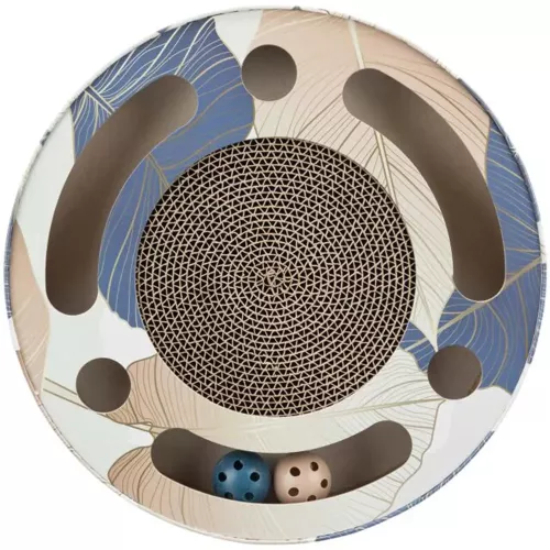 Когтеточка картонная с мячиками и мятой Trixie 33×5.5см синяя (48004) - фото №2