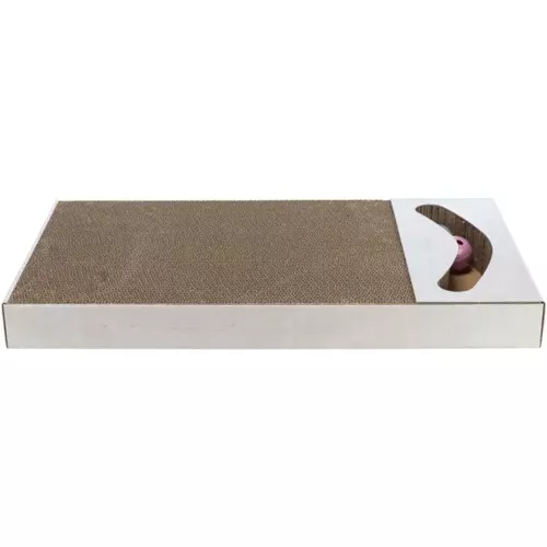 Дряпка картонна з м'ячиками Trixie XXL 70 × 6 × 38см бежевий (4011905480329) - фото №3
