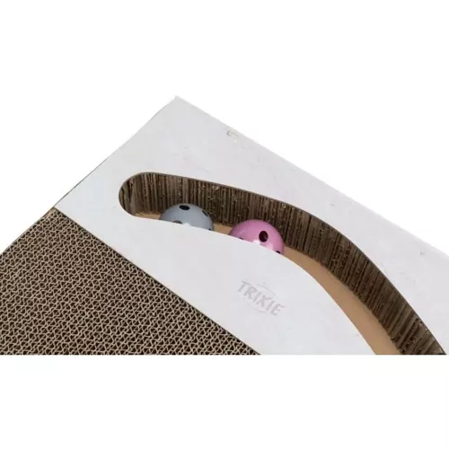 Дряпка картонна з м'ячиками Trixie XXL 70 × 6 × 38см бежевий (4011905480329) - фото №4