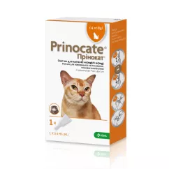 KRKA Принокат для котов Капли на холку №3 от внешних и внутренних паразитов до 4 кг 40 мг/4 мг/0,4 м