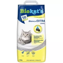Наполнитель туалета для кошек Biokats BIANCO EXTRA с углем 10кг (бентонитовый) (G-75.5)