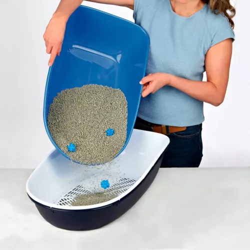 Туалет для котів Trixie Berto Cat Litter Tray з сіткою 39 x 22 x 59см синій (40152) - фото №2