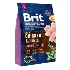 Brit Premium Junior S 3 kg (курка) сухий корм для цуценят та молодих собак дрібних порід