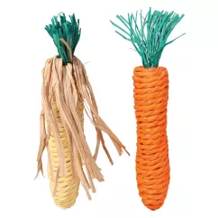 Игрушка для грызунов Trixie Кукуруза и морковка 15 см, набор 2 шт. (натуральные материалы) (6192)
