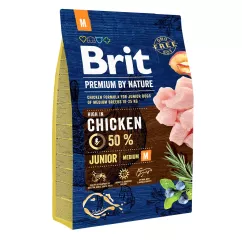 Brit Premium Junior M 3 kg (курица) сухой корм для щенков и молодых собак средних пород