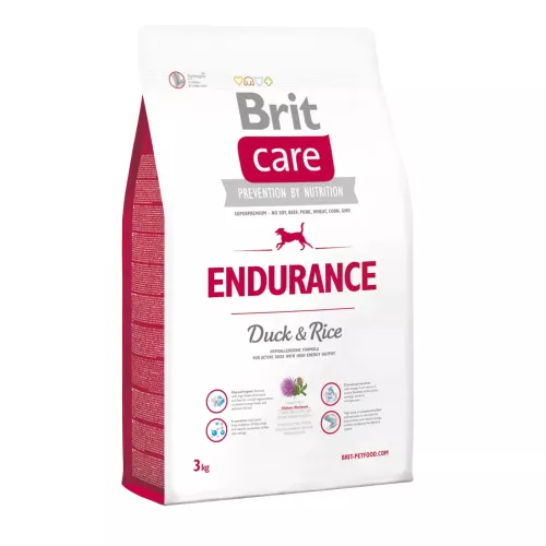 Brit Care Endurance 3 kg (качка та рис) сухий корм для активних собак усіх порід