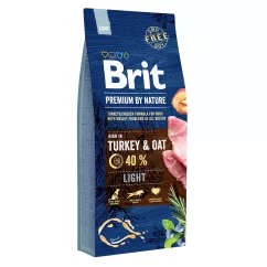 Brit Premium Light 15 kg (индейка) сухой корм для собак с лишним весом