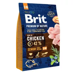 Сухий корм для літніх собак дрібних та середніх порід (вагою від 1 до 25 кг) Brit Premium Senior S+M 3 кг (курка) (170820/6390)