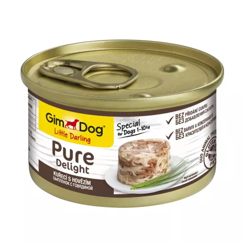 Вологий корм для собак GimDog LD Pure Delight 85г (курка та яловичина) (G-513171 /034)