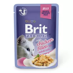 Вологий корм для котів Brit Premium Cat Chicken Fillets Jelly pouch 85 г (філе курки в желе) (111240/463)