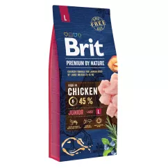 Brit Premium Junior L 15 kg (курка) сухий корм для цуценят та молодих собак великих порід