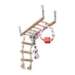 Міст для гризунів Trixie підвісний з іграшками 29 x 25 x 9 см (натуральні матеріали) (6274)