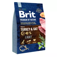 Brit Premium Light 3 kg (индейка) сухой корм для собак с лишним весом