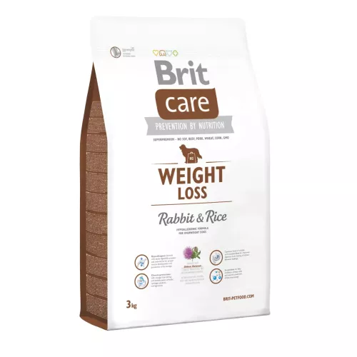 Brit Care Weight Loss Rabbit & Rice 3kg сухий корм для собак із зайвою вагою