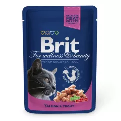 Вологий корм для котів Brit Premium Salmon & Trout pouch 100 г (лосось та форель) (100271 /505999)