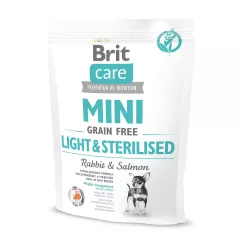 Brit Care Mini Light & Sterilised 400 g (лосось та кролик) сухий корм для собак мініатюрних порід з 