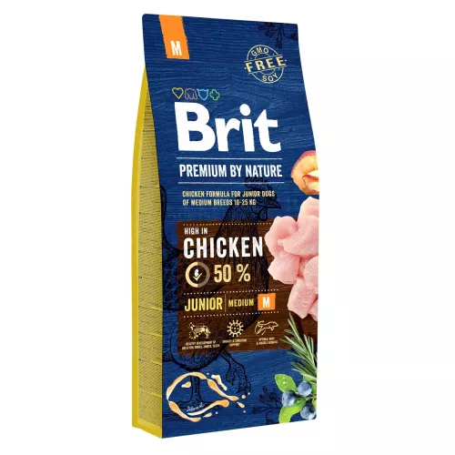 Brit Premium Junior M 15 kg (курка) сухий корм для цуценят та молодих собак середніх порід