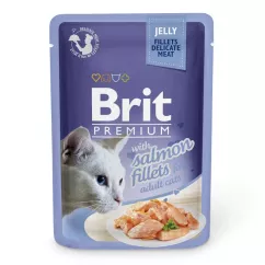 Вологий корм для котів Brit Premium Cat Salmon Fillets Jelly pouch 85 г (філе лосося в желе) (111242/487)