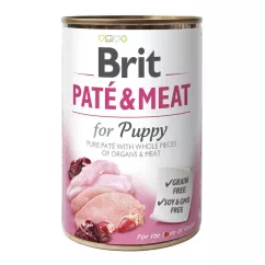 Вологий корм для цуценят Brit Pate & Meat Chicken 400г (курка та індичка) (8595602530335)