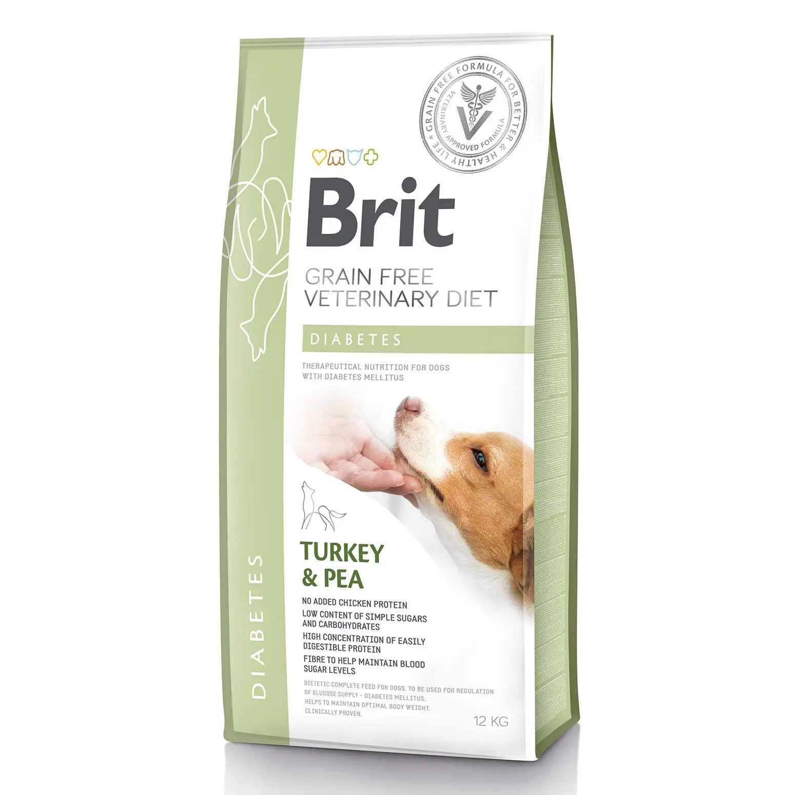Brit GF Veterinary Diet Dog Diabetes 12 кг (індичка) сухий корм для собак при цукровому діабеті