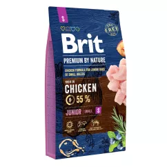 Brit Premium Junior S 8 kg (курка) сухий корм для цуценят та молодих собак дрібних порід