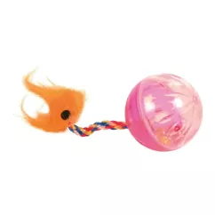 Игрушка для кошек Trixie Мяч с погремушкой и хвостом 4 см 2 шт (пластик, цвета в ассортименте) (4165)