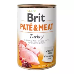 Влажный корм для собак Brit Pate & Meat Turkey 400 г (курица и индейка) (100865/100074/0298)