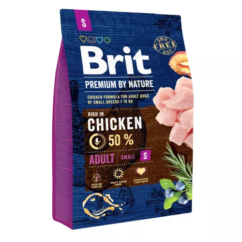 Brit Premium Adult S 3 kg (курка) сухий корм для дорослих собак дрібних порід