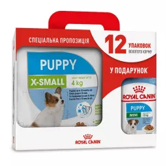 Акційний набір для собак Royal Canin X-Small Puppy 3 кг + Royal Canin Mini Puppy wet 12 шт х 85 г (домашня птиця) (11336)