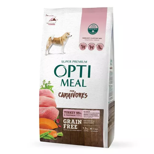 Optimeal 1,5 кг (індичка та овочі) сухий беззерновий корм собак усіх порід