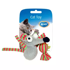 Duvo+ Мышь плюшевая с кошачьей мятой 7,5 х 7 х 3,5 см (в ассортименте) игрушка для котов