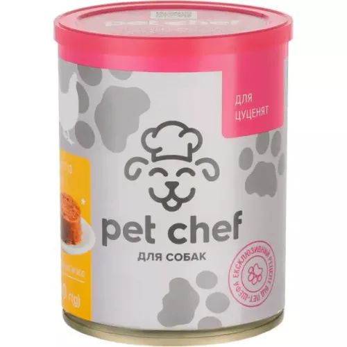 М'ясний паштет для цуценят Pet Chef 360г (курка) (4820255190372)
