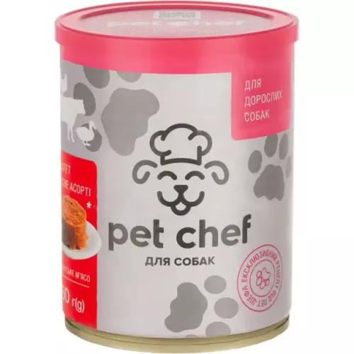 М'ясний паштет для дорослих собак Pet Chef 800г (м'ясне асорті) (4820255190433)