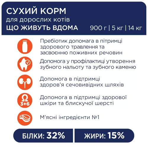 Клуб 4 Лапы Indoor 4 in 1 Premium 14 кг (курица) сухой корм для котов - фото №3