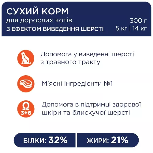 Клуб 4 лапы Premium 14 кг (курица) сухой корм для котов с эффектом вывода шерсти - фото №3