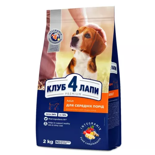 Club 4 Paws Premium 2 кг (курка) сухий корм для собак середніх порід