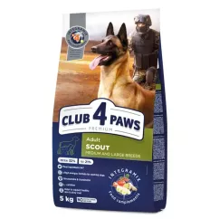 Club 4 Paws Premium Adult Medium & Large Breeds Scout 5 кг (курица) сухой корм для собак средних и б