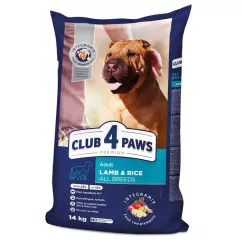 Club 4 Paws Premium 14 кг (ягненок и рис) сухой корм для собак всех пород