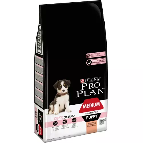 Purina Pro Plan Puppy Medium Sensitive Skin, 12 kg (лосось) сухий корм для щенят схильних до алергії