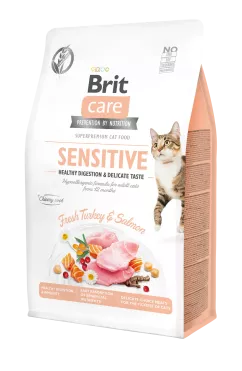 Сухой корм для кошек Brit Care Sensitive 400 г (индейка и лосось) (17128